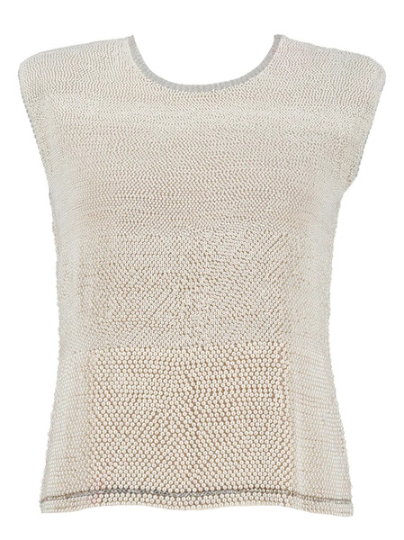  Nadini 2024 Pre-owned Pearl-embellishment Top - Neutrals 