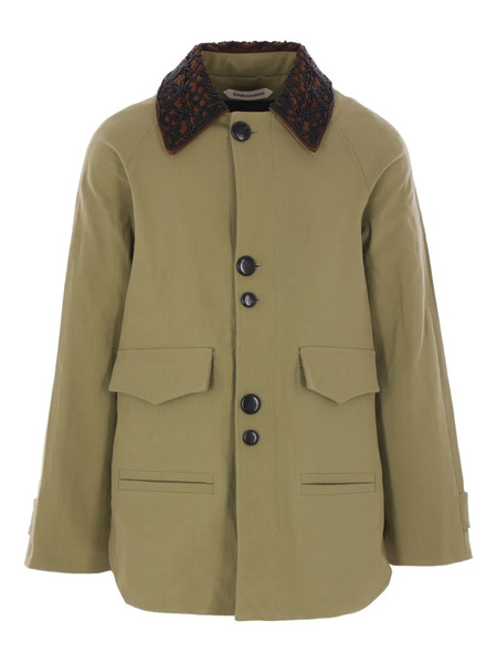  Namacheko Embroidered-collar Canvas Jacket - Green 