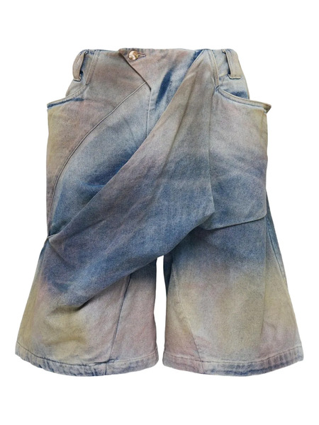  Namesake Natron Cross-panel Denim Shorts - Blue 