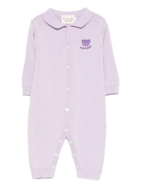 Nanan Collared Embroidered Rompers - Purple 