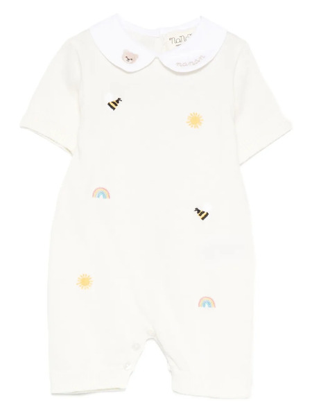  Nanan Embroidered Collared Shorties - White 