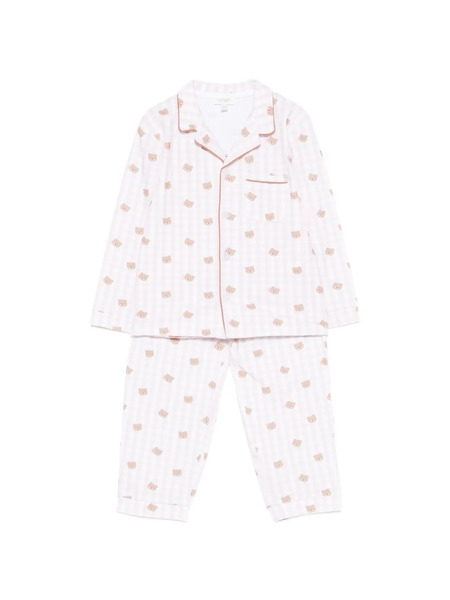  Nanan Gingham-pattern Bear-detail Pajamas - Pink 