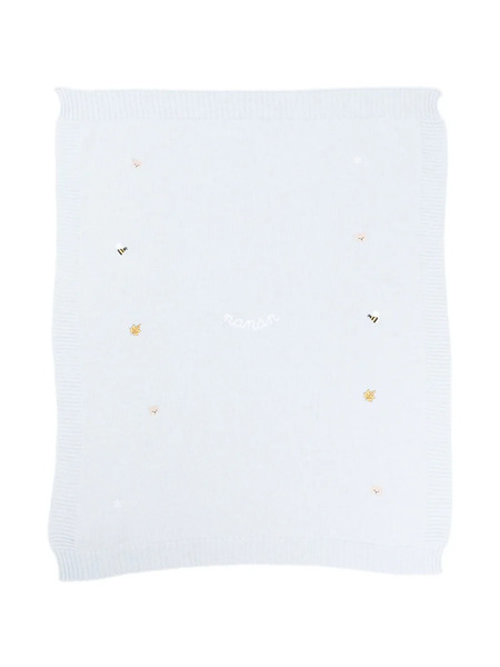 Nanan Logo-embroidered Blanket - Blue 