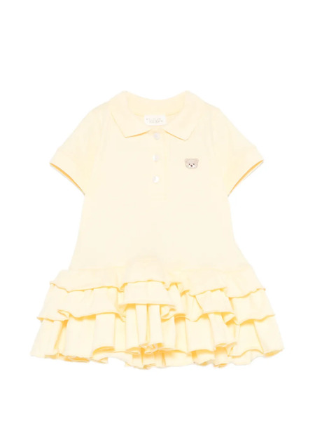  Nanan Ruffled Embroidered Dress - Yellow 