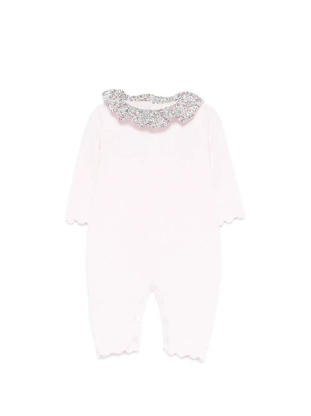  Nanan Ruffled Floral-collar Romper - Pink 