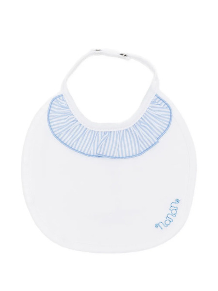  Nanan Ruffled Striped Bib - White 