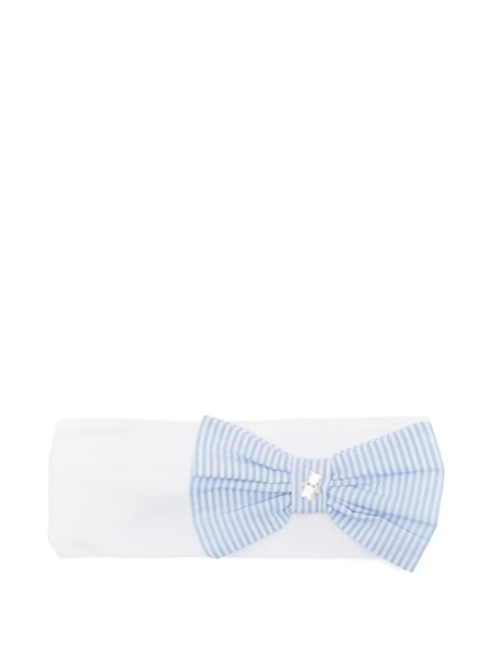  Nanan Striped-bow Headband - White 