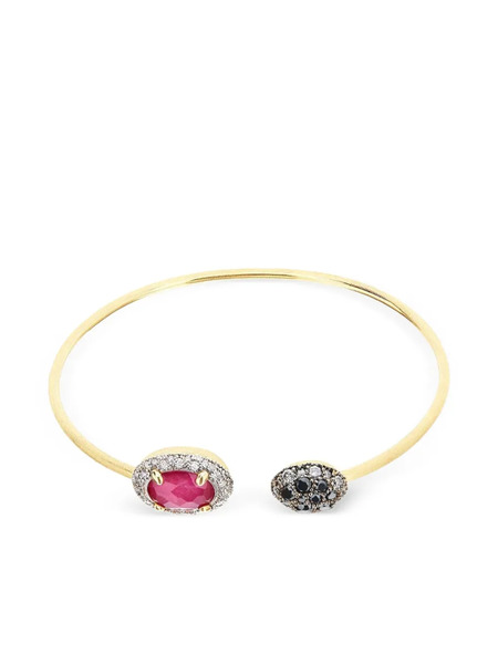  Nanis Diamond Ruby Bangle Bracelet - Gold 