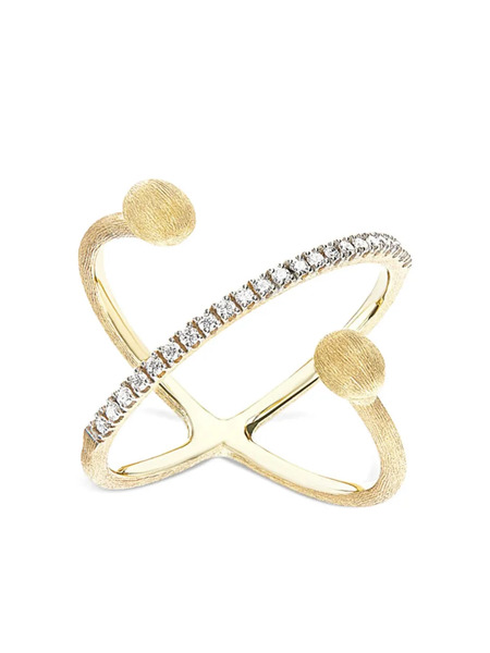  Nanis 18k Yellow Gold Small élite Diamond Criss-cross Ring 