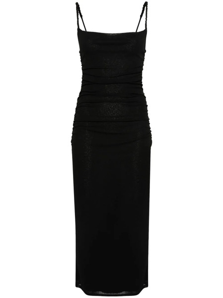  Nanushka Alexa Ruched Midi Dres - Black 