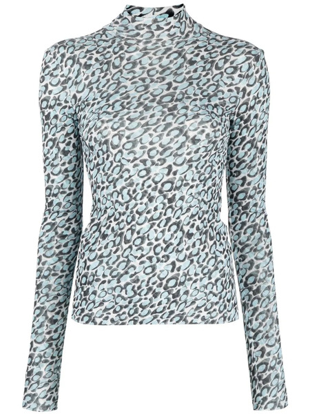  Nanushka Back Cut-out Patterned Top - Blue 