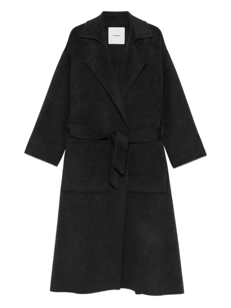  Nanushka Belted Wool Coat - Grey 