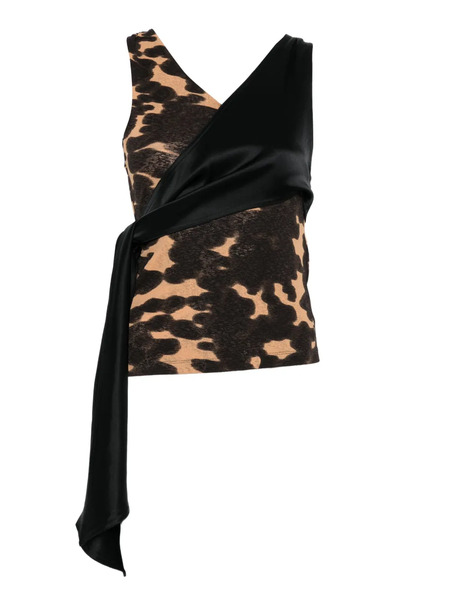  Nanushka Draped Print Top - Brown 
