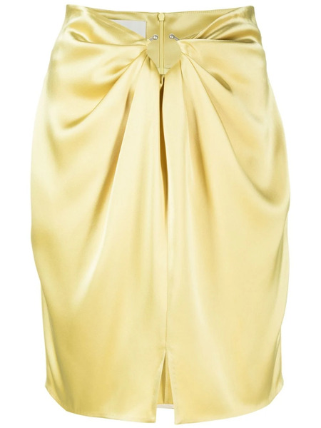  Nanushka Draped Satin Mini Skirt - Yellow 