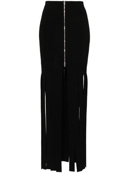  Nanushka Fringed Midi Skirt - Black 