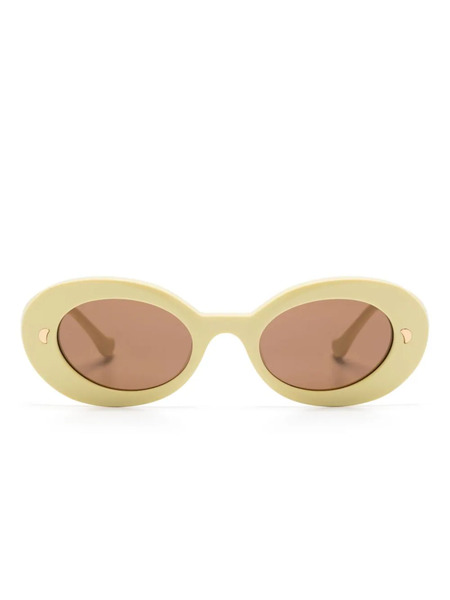  Nanushka Giva Oval-frame Sunglasses - Yellow 