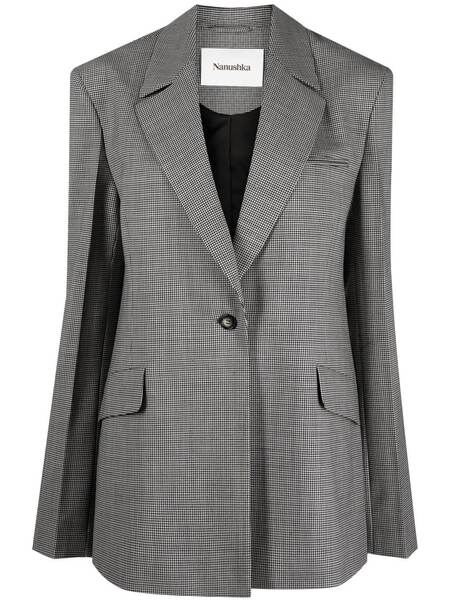  Nanushka Puppytooth Oversized Blazer - Black 