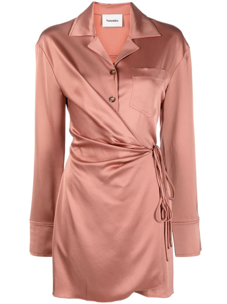  Nanushka Xaviera Slip Satin Mini Dress - Pink 