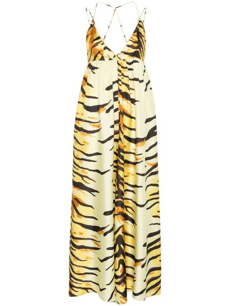  Nanushka Zebra-print Maxi Dress - Yellow 