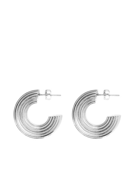  Nassimoto Plated-textured Hoop Earrings - Silver 