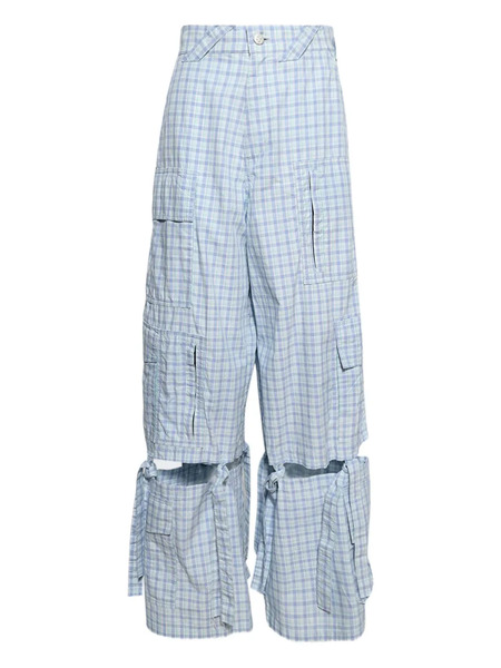  Natasha Zinko Checked-pattern Cargo Trousers - Blue 