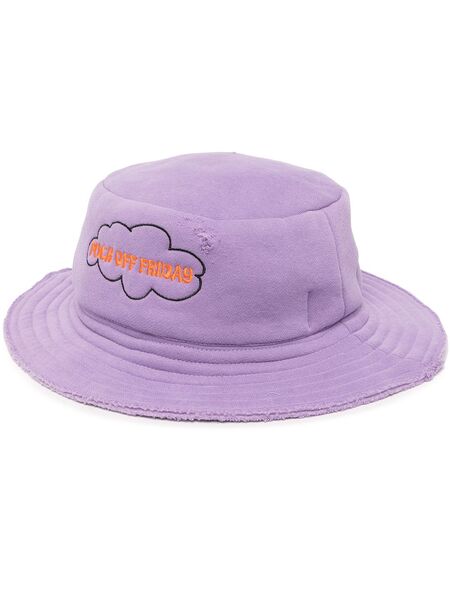  Natasha Zinko Distressed Embroidered-slogan Hat - Purple 