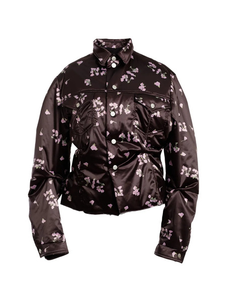  Natasha Zinko Floral-print Buttoned Jacket - Black 