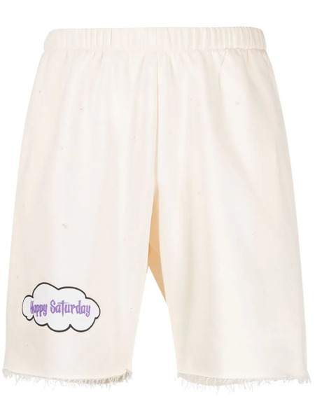  Natasha Zinko Happy Saturday Print Shorts - Neutrals 