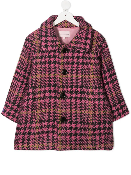  Natasha Zinko Kids Plaid Check Coat - Pink 
