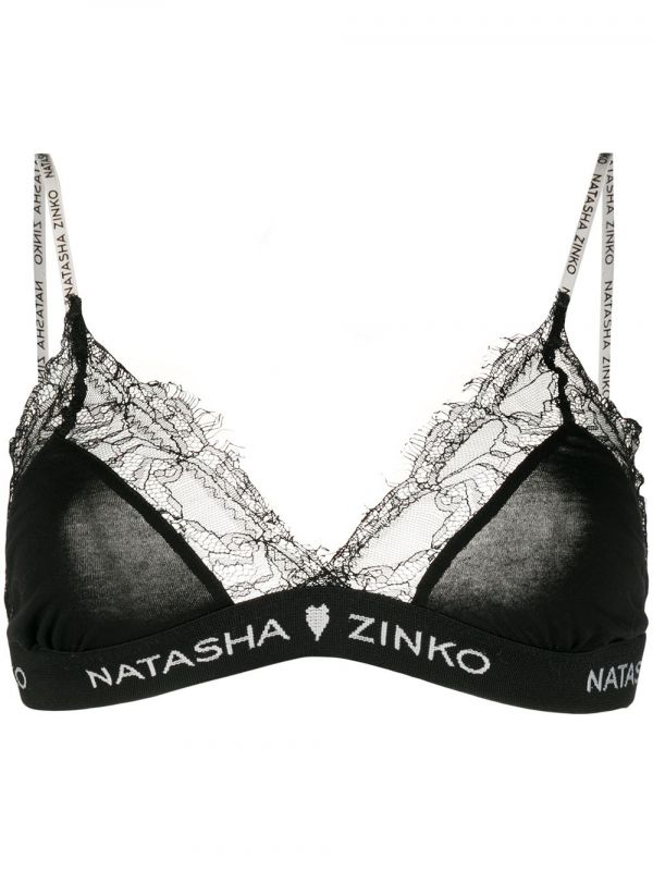  Natasha Zinko Lace Triangle Bra - Black 