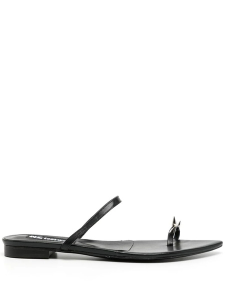  Natasha Zinko Leather Spike-stud Sandals - Black 