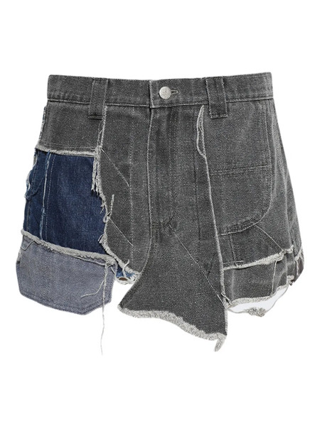  Natasha Zinko Patchwork Mini Skirt - Grey 