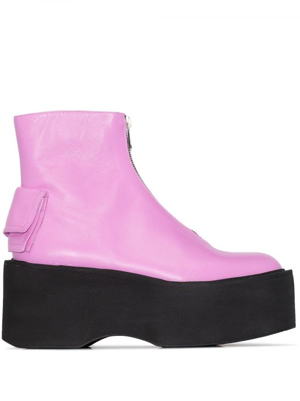  Natasha Zinko Zip-front 80mm Platform Boots - Pink 
