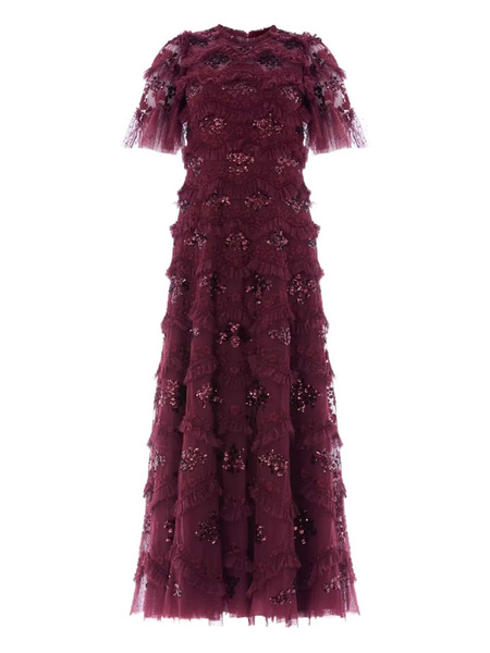  Needle & Thread Daisy Ruffled Midi Dress - Red 