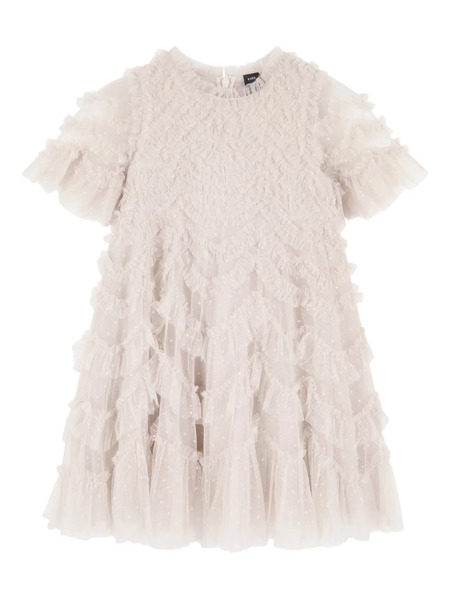  Needle & Thread Kids Amorette Ruffled Dress - Neutrals 
