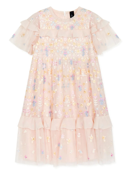  Needle & Thread Kids Floral-embroidered Dress - Pink 