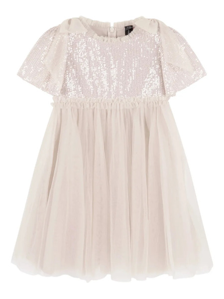  Needle & Thread Kids Paloma Sequin Ruffled Dress - Neutrals 