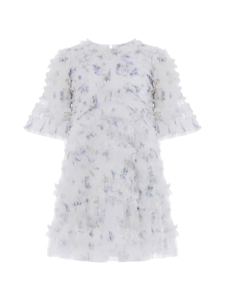  Needle & Thread Kids Ruffled Floral Party Dress - White 