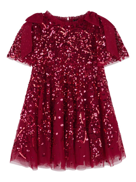  Needle & Thread Kids Sequin Bow Dress - Red 
