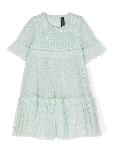  Needle & Thread Kids Sequin-embellished Ruffled Party Dress - Green 