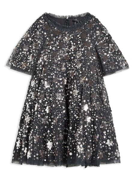  Needle & Thread Kids Shooting Stars Dress - Black 
