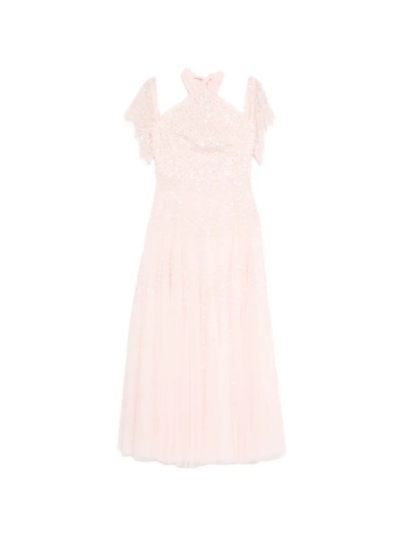  Needle & Thread Scallop Sequin Halter-neck Gown - Pink 