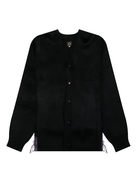  Needles Mohair Leather-patch Cardigan - Black 