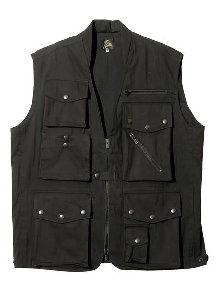  Needles Multi-pocket Zip-up Vest - Black 