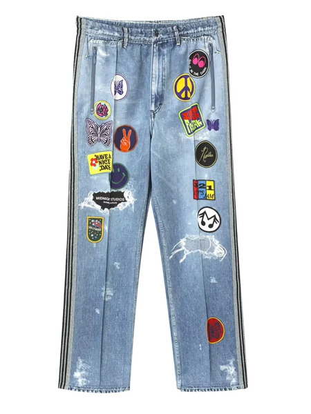  Needles Patch-detailing Track Jeans - Blue 