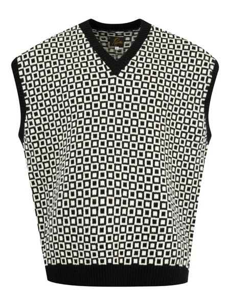 Needles Pattern Vest - White 