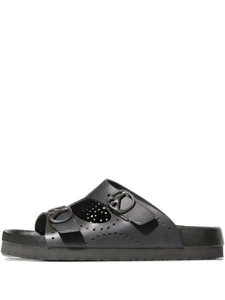  Needles Perforated Buckle Sandals - Black 