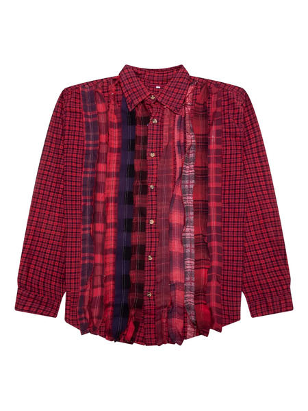  Needles Ribbon-detailed Plaid Shirt - Red 
