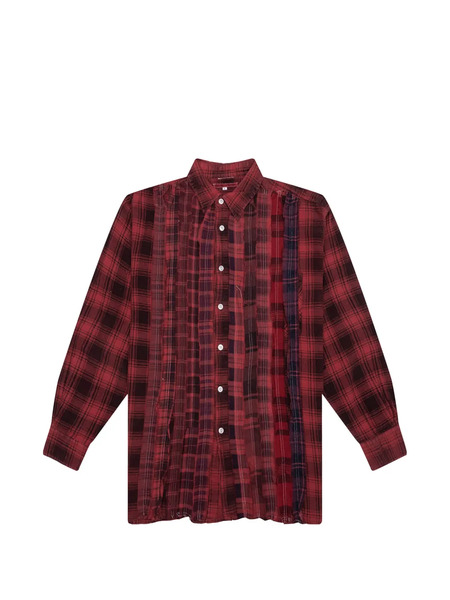  Needles Ribbon Over Dye Flannel Shirt - Red 