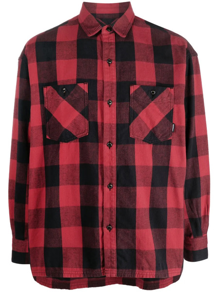  Neighborhood Check-pattern Cotton Shirt - Red 